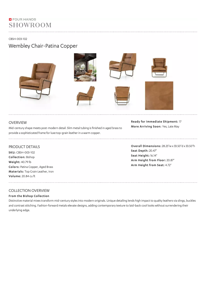 Page 1 de la notice Manuel utilisateur Four Hands CBSH-003-102