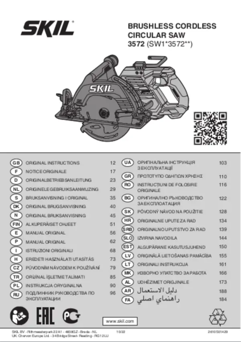 Page 1 de la notice Manuel utilisateur Skil 3572 FA