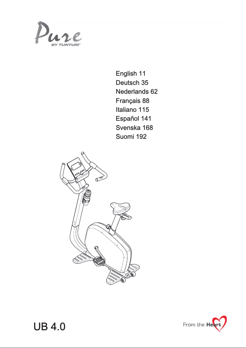 Page 1 de la notice Manuel utilisateur Tunturi Pure UB 4.0