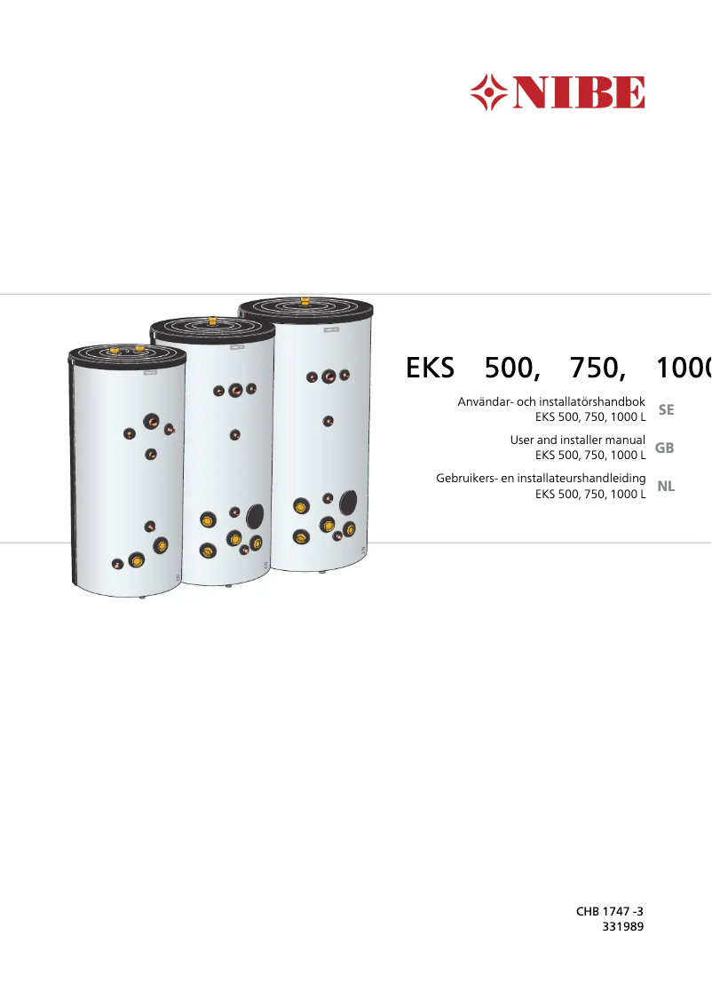 Página 1 del manual Manual de usuario Nibe EKS 750 L