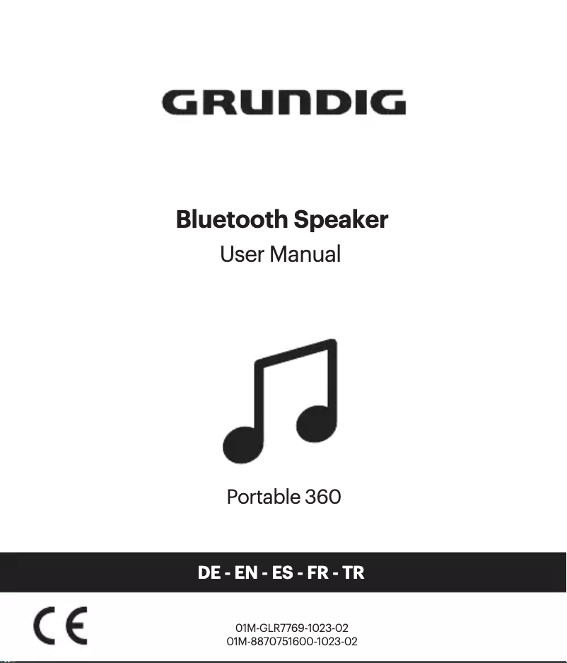 Page n°1 - Manuel utilisateur Grundig Portable 360