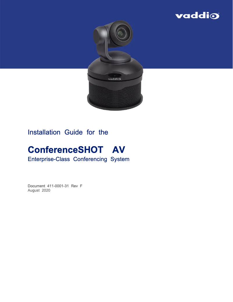 Page 1 de la notice Manuel utilisateur Legrand ConferenceSHOT AV