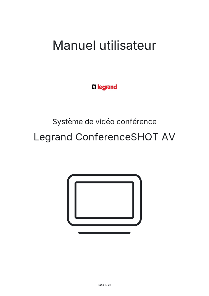 Image de la première page du manuel de l'appareil ConferenceSHOT AV
