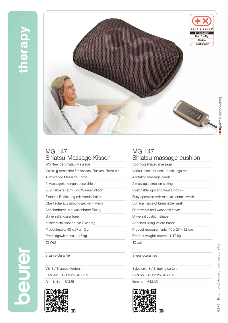 Image de la première page du manuel de l'appareil MG 147