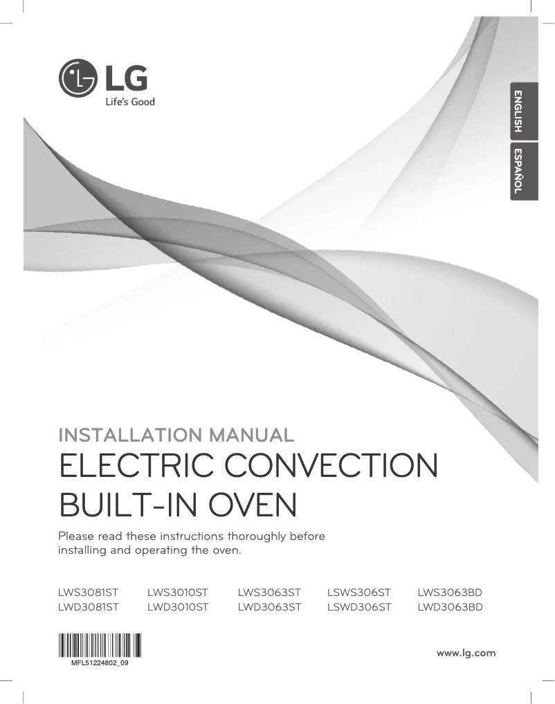 Page 1 de la notice Guide d'installation LG LWS3063ST