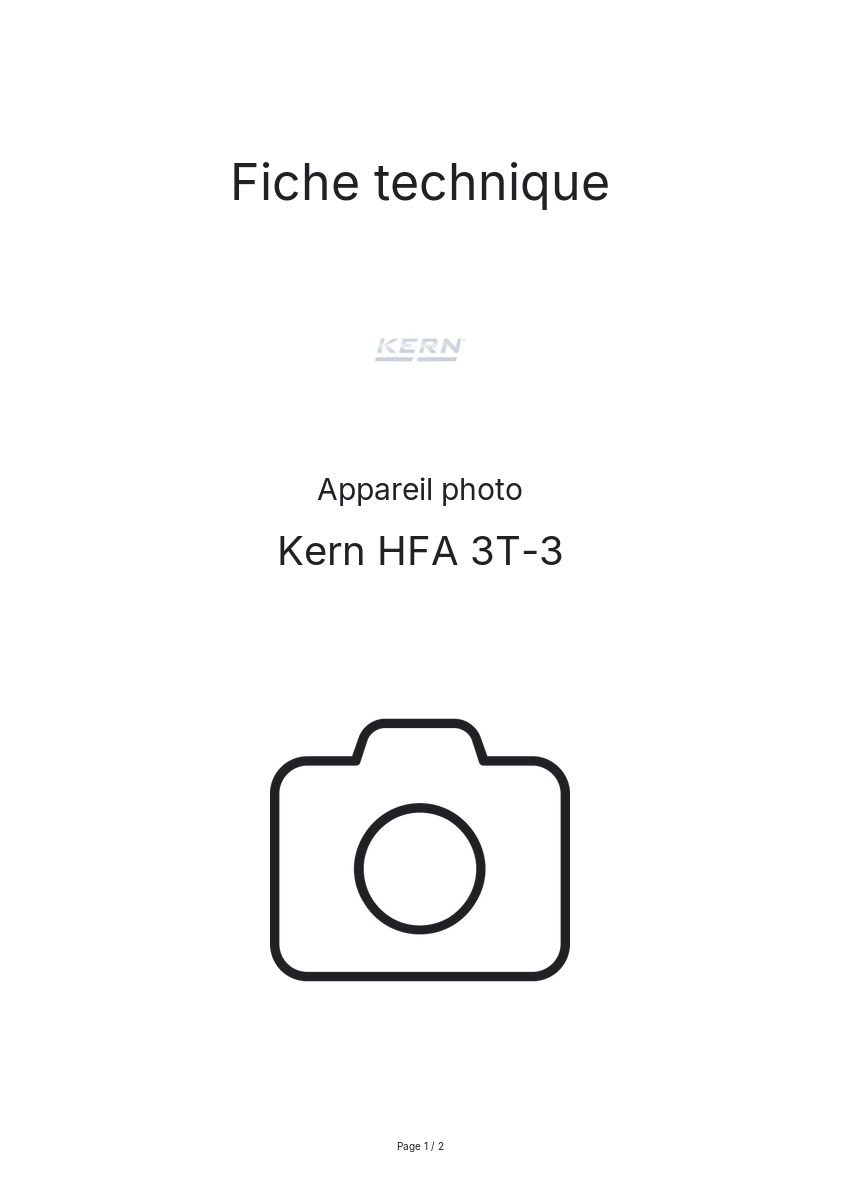 Page n°1 - Fiche technique Kern HFA 3T-3