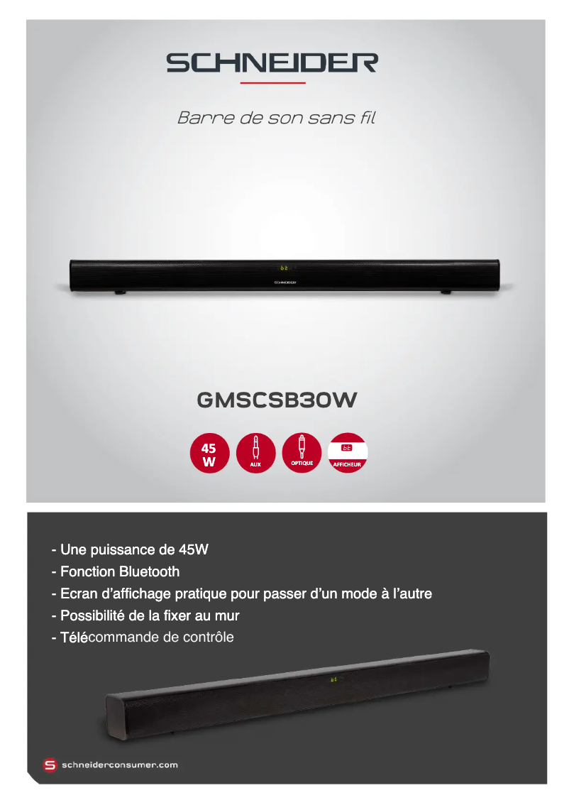 Page n°1 - Fiche technique Schneider GMSCSB30W