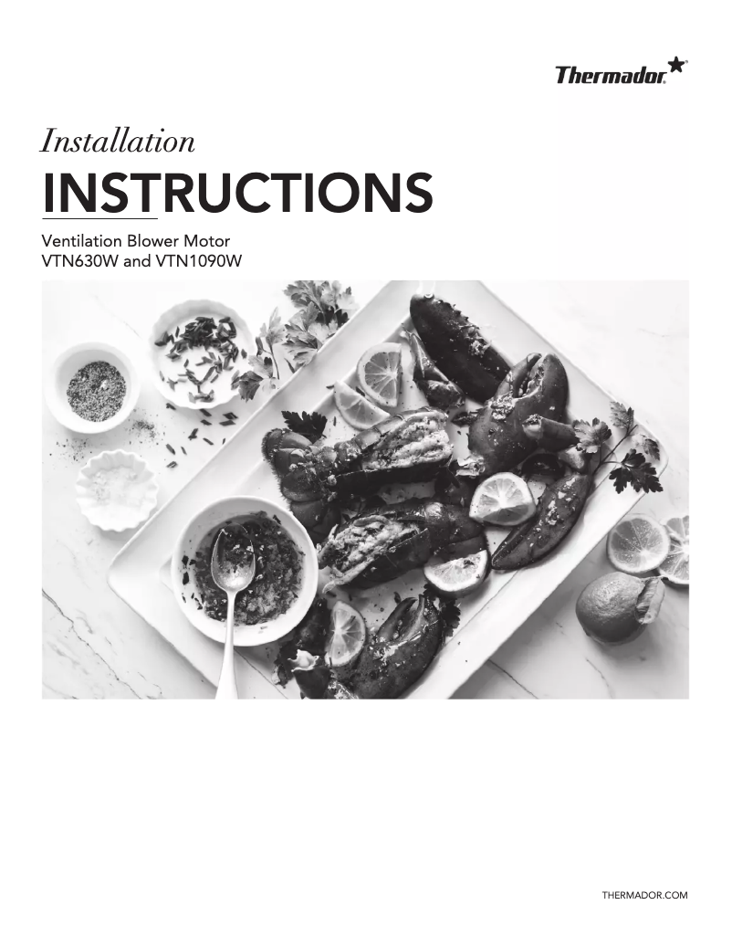 Page n°1 - Guide d'installation Thermador VTN1090R