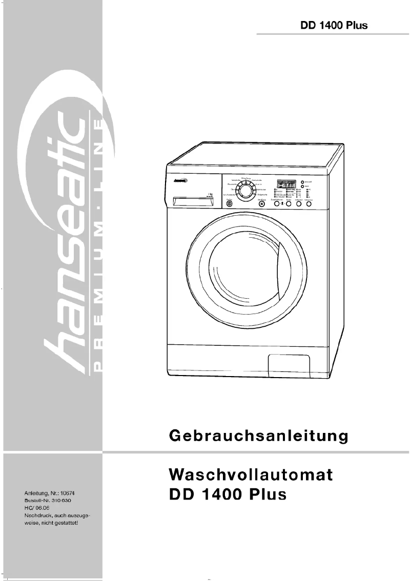 Page n°1 - Manuel utilisateur Hanseatic DD 1400 Plus