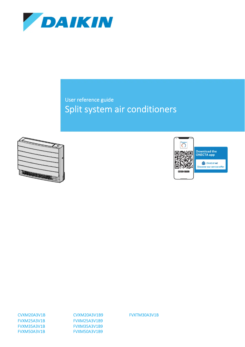 Page 1 de la notice Manuel utilisateur Daikin FVXM25A3V1B9