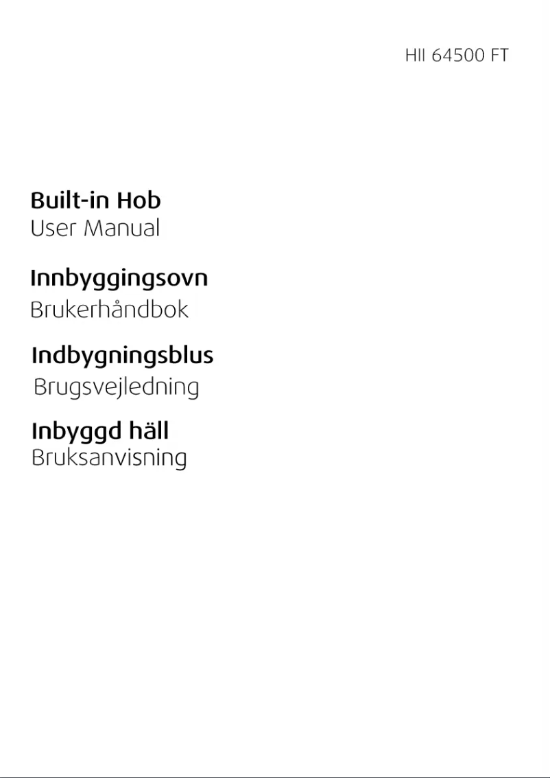 Page 1 de la notice Manuel utilisateur Beko HII 64500 FT