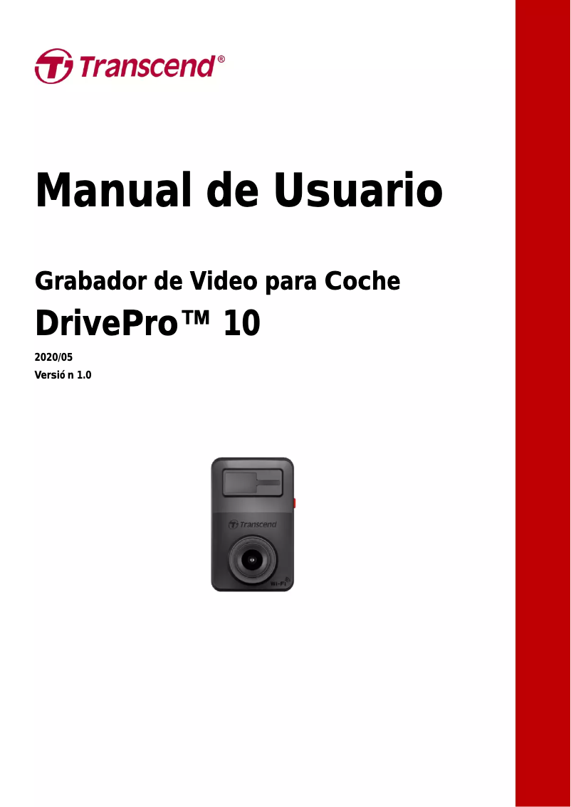 Page n°1 - Manuel utilisateur Transcend DrivePro 10