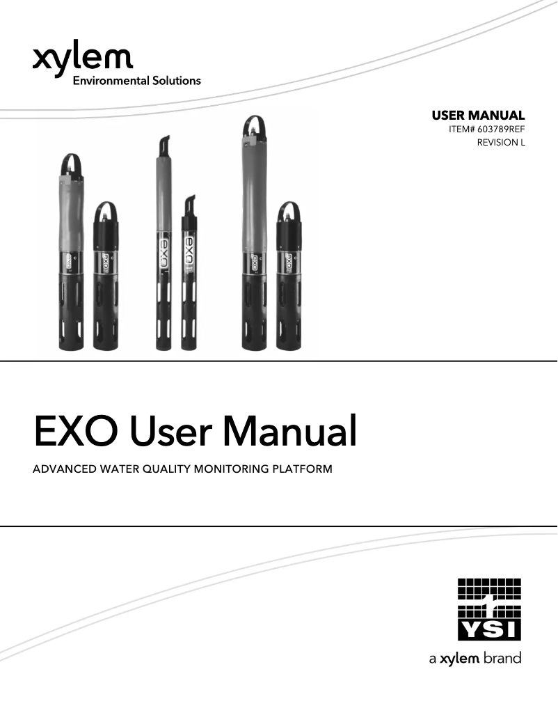 Page n°1 - Manuel utilisateur YSI EXO PAR
