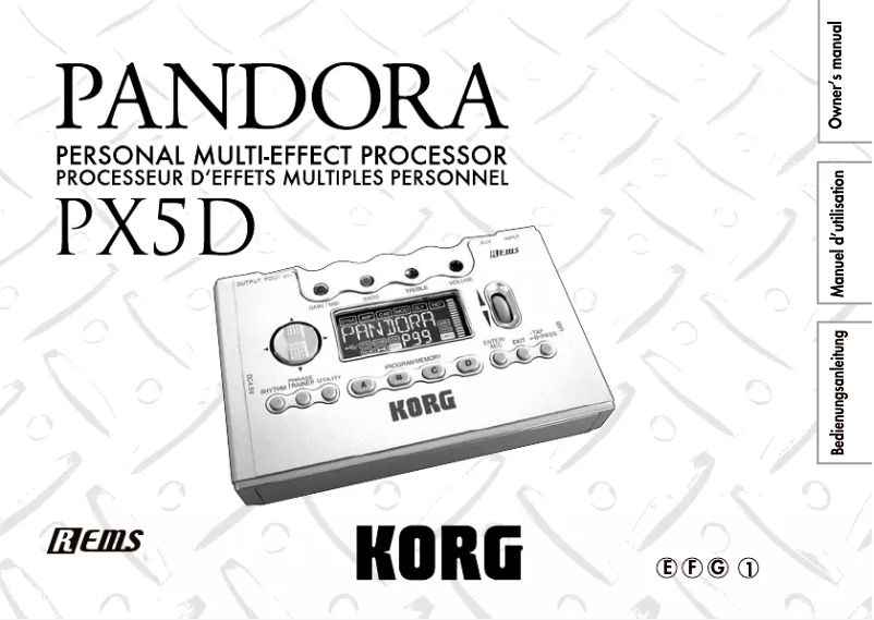 Page n°1 - Manuel utilisateur Korg PX5D