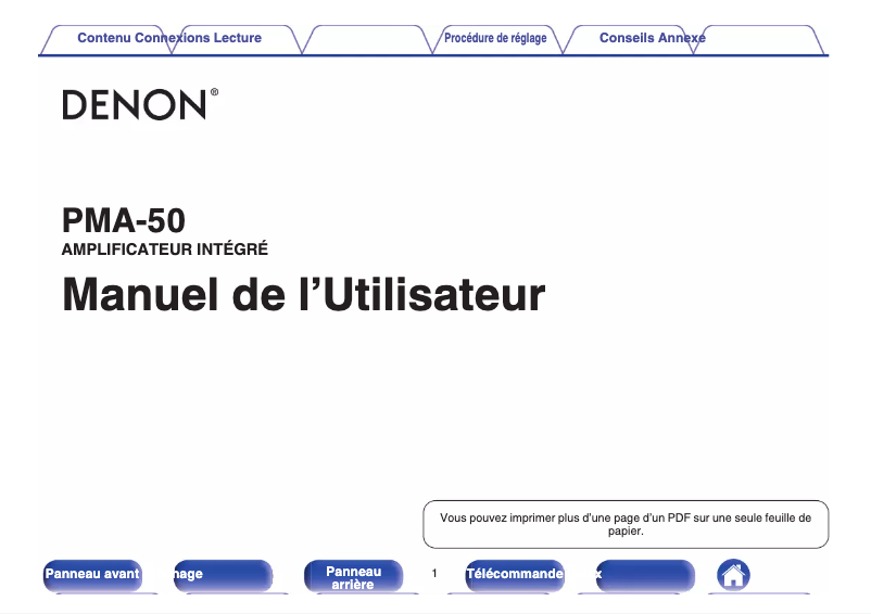 Image de la première page du manuel de l'appareil PMA-50