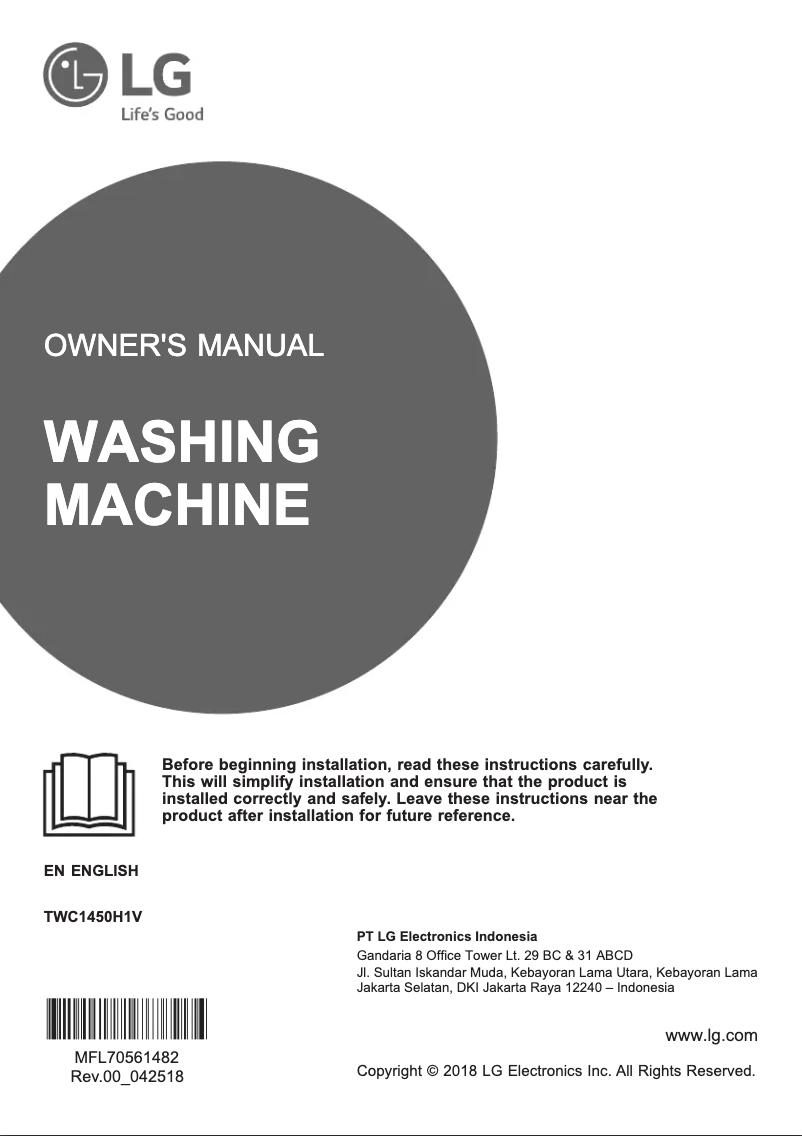Página 1 del manual Manual de usuario LG TWC1450H1V