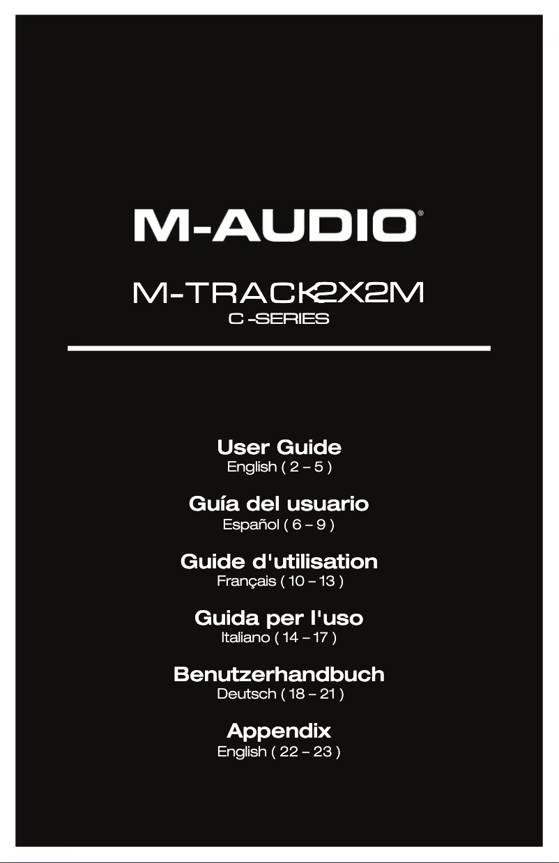 Page 1 de la notice Manuel utilisateur M-Audio M-Track 2X2M