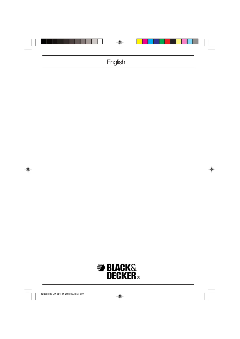 Page n°1 - Manuel utilisateur Black & Decker GR385