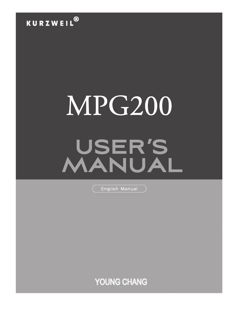 Image de la première page du manuel de l'appareil MPG200