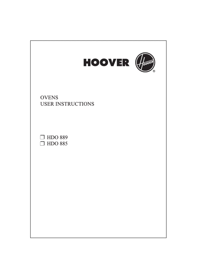 Page n°1 - Manuel utilisateur Hoover HDO885 W