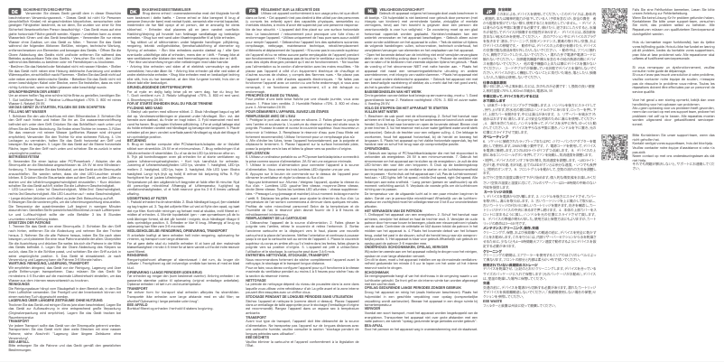 Image de la première page du manuel de l'appareil evaCHILL EV-500