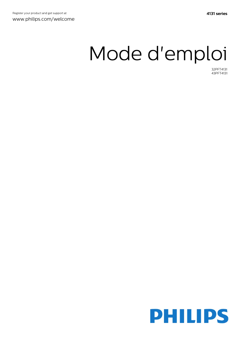 Page n°1 - Manuel utilisateur Philips 4000 series 43PFT4131
