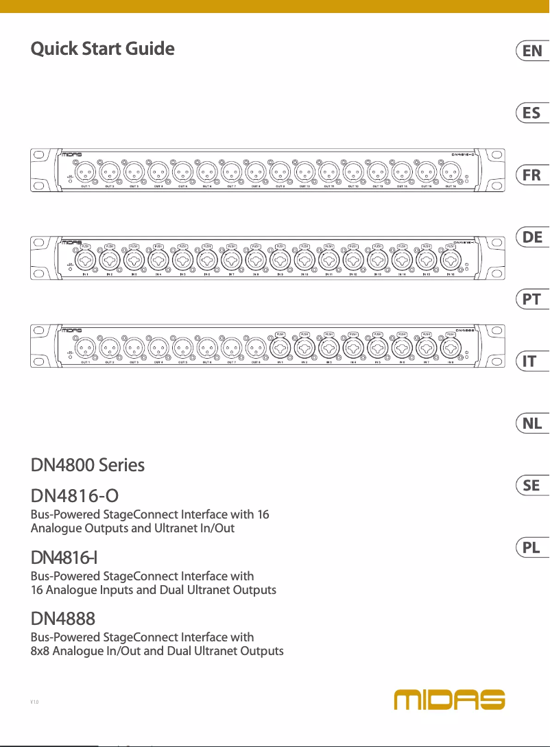 Page 1 de la notice Manuel utilisateur Midas DN4816-O