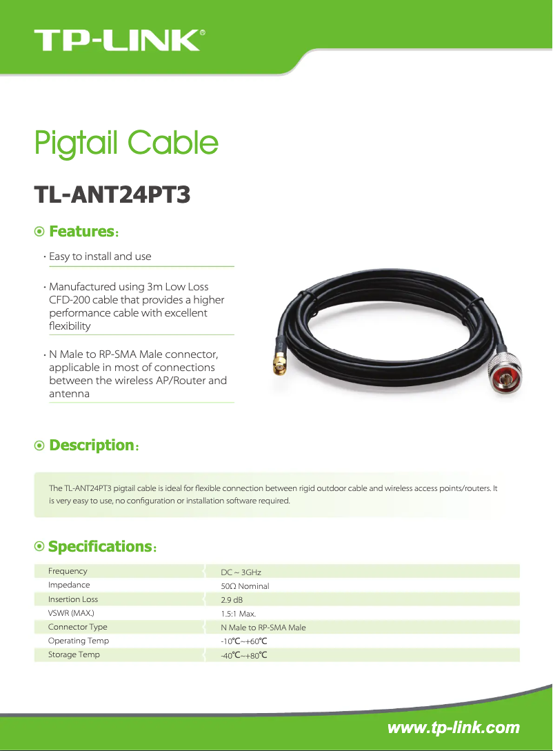 Image de la première page du manuel de l'appareil TL-ANT24PT3