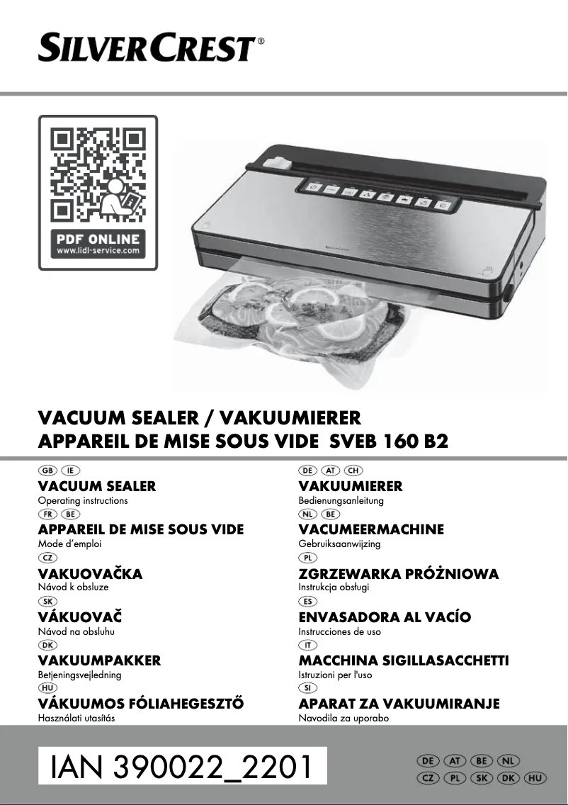 Page n°1 - Manuel utilisateur SilverCrest SVEB 160 A1
