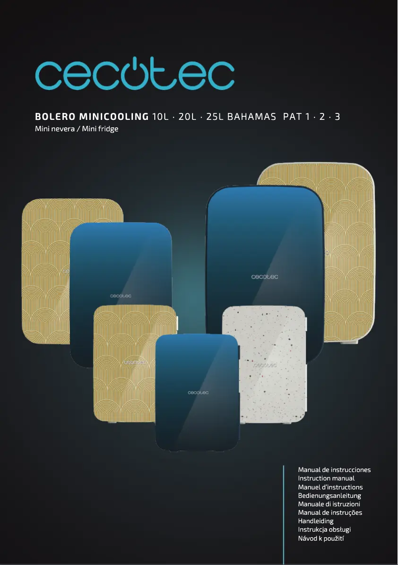 Page 1 de la notice Manuel utilisateur Cecotec Bolero MiniCooling 10L Bahamas