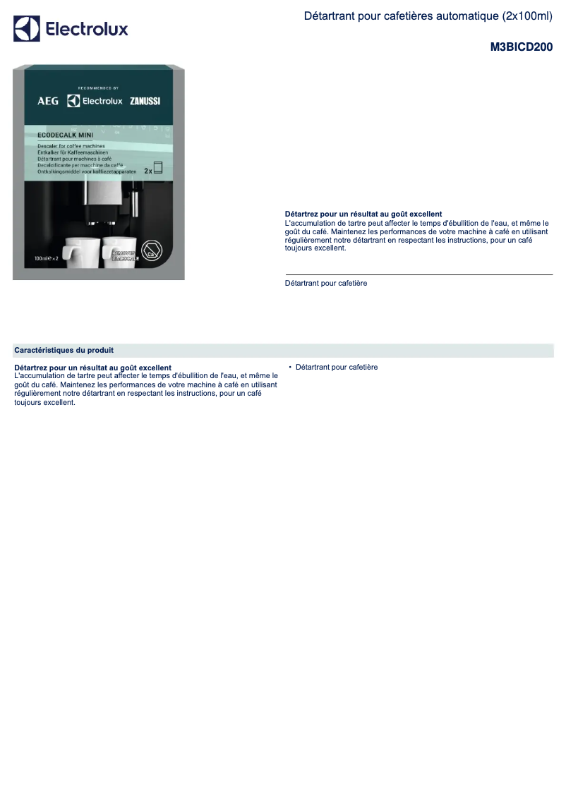 Image de la première page du manuel de l'appareil M3BICD200