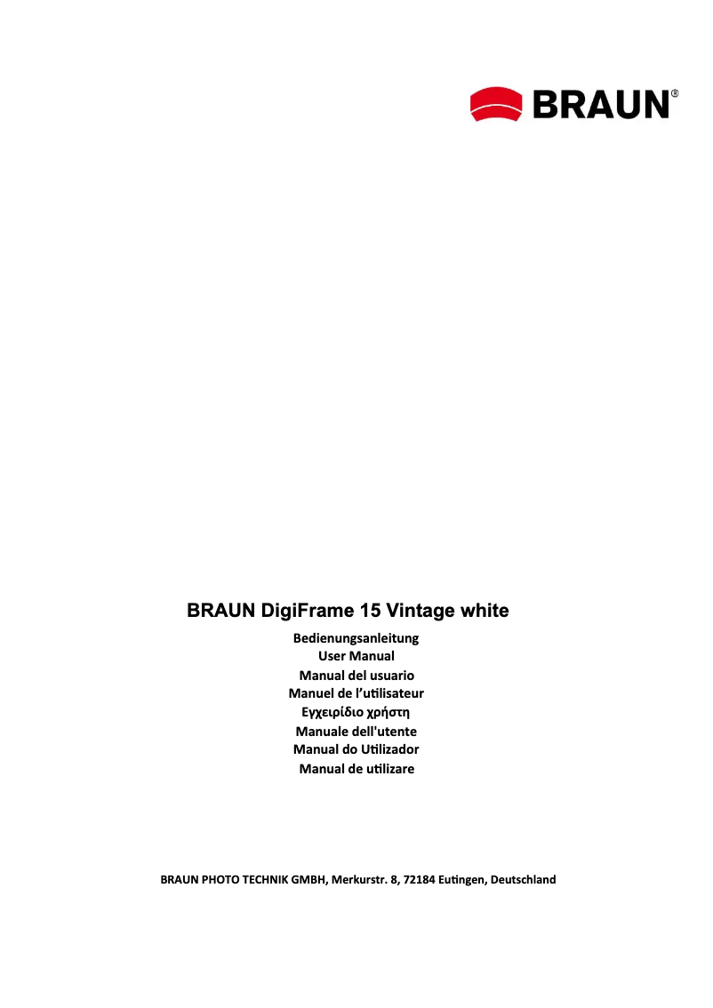 Page n°1 - Manuel utilisateur Braun DigiFrame 15 Vintage