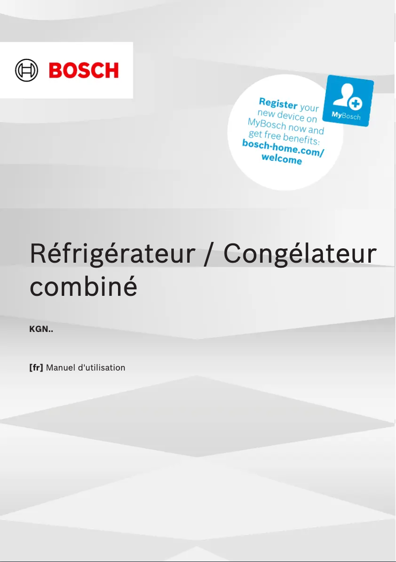 Page 1 de la notice Manuel utilisateur Bosch KGN362LBF