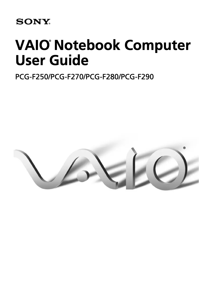 Page n°1 - Manuel utilisateur Sony Vaio PCG-F280