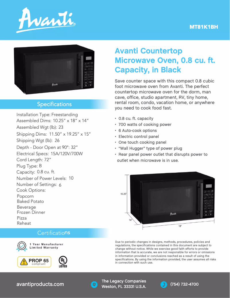 Image de la première page du manuel de l'appareil MT81K1BH