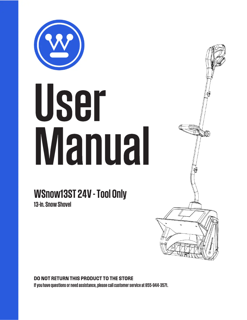 Page n°1 - Manuel utilisateur Westinghouse WSnow13ST