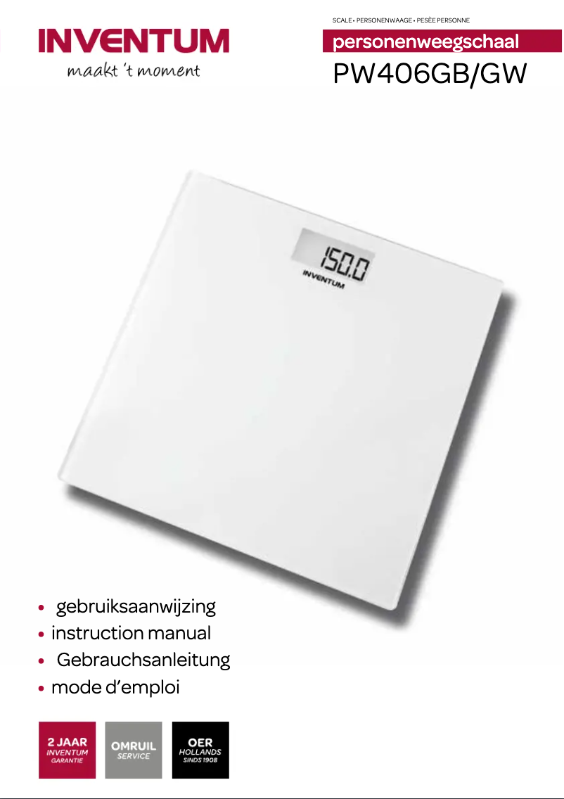 Page 1 de la notice Manuel utilisateur Inventum PW406GB