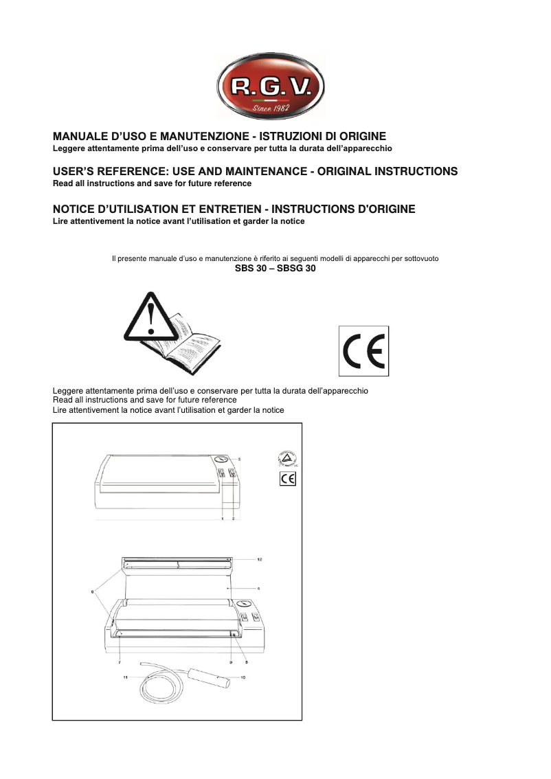 Page n°1 - Manuel utilisateur RGV SBSG 30