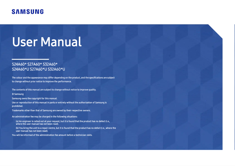 Page n°1 - Manuel utilisateur Samsung S32A600NWU