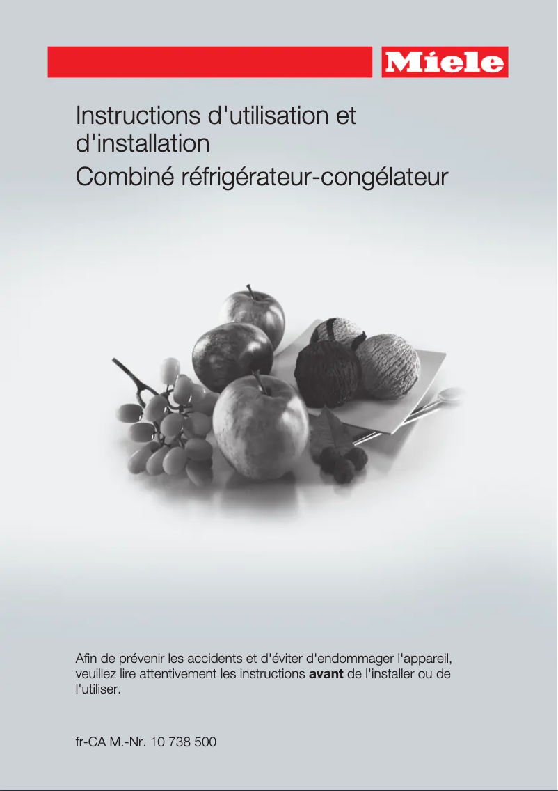 Page n°1 - Manuel utilisateur Miele KFN 15943 DE