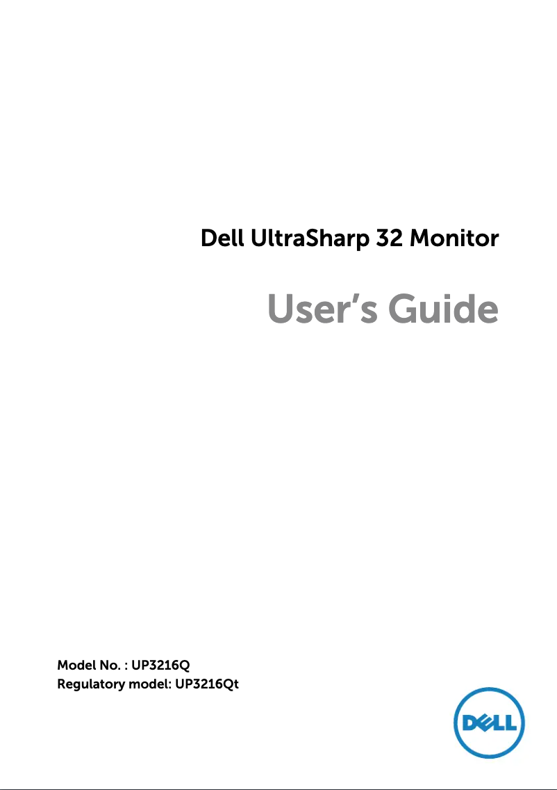 Page n°1 - Manuel utilisateur Dell UltraSharp UP3216Q