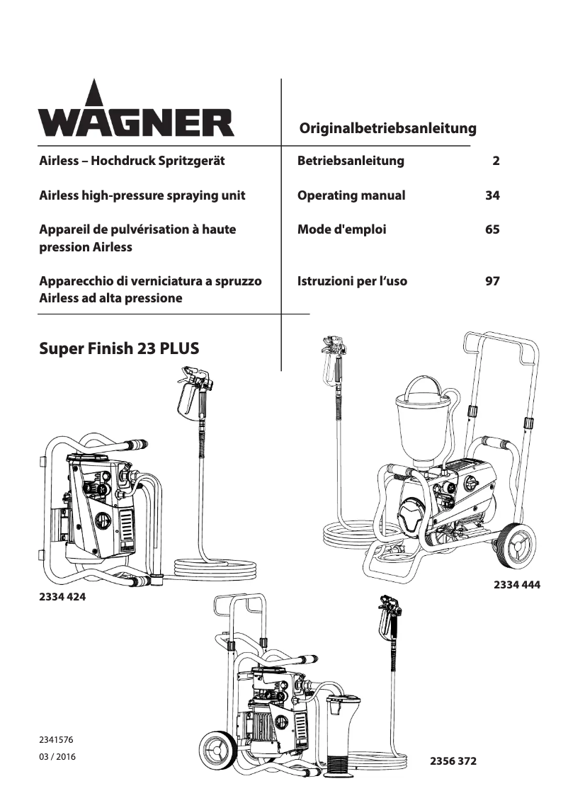 Image de la première page du manuel de l'appareil Super Finish 23 Plus