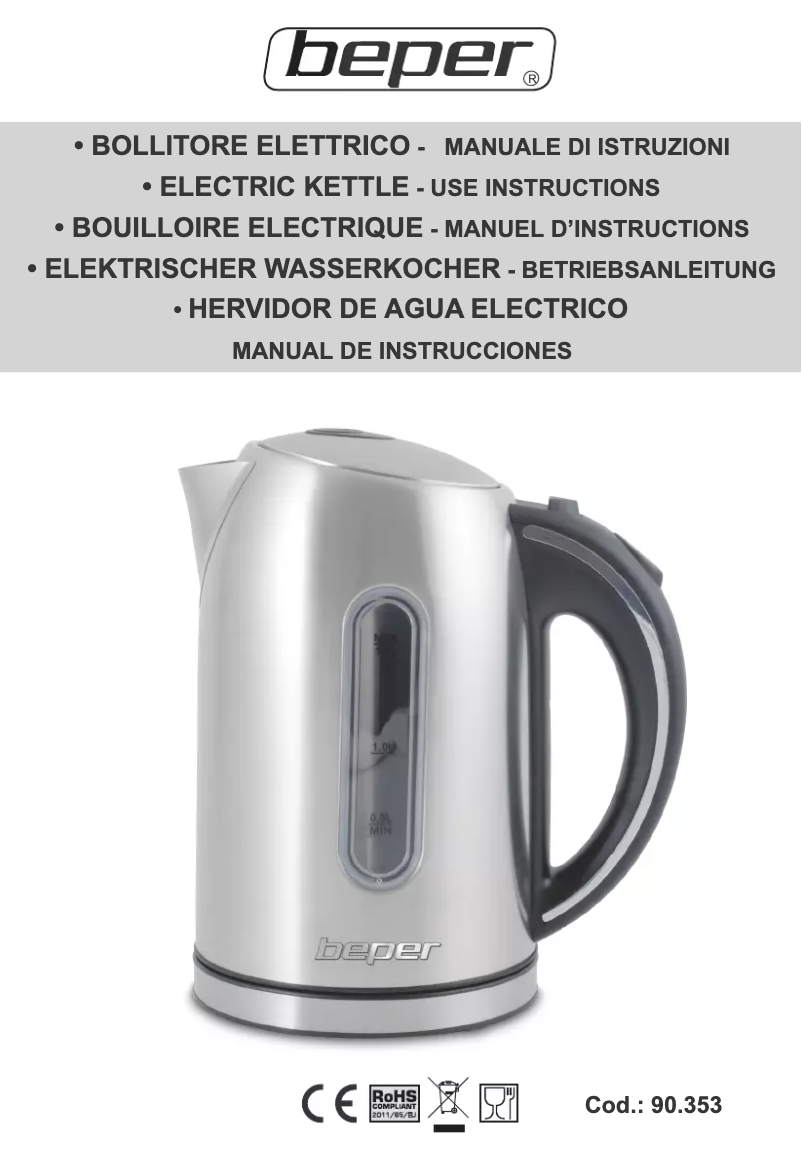 Page n°1 - Manuel utilisateur Beper 90.353