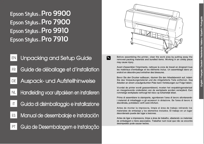 Page 1 de la notice Manuel utilisateur Epson Stylus Pro 9910