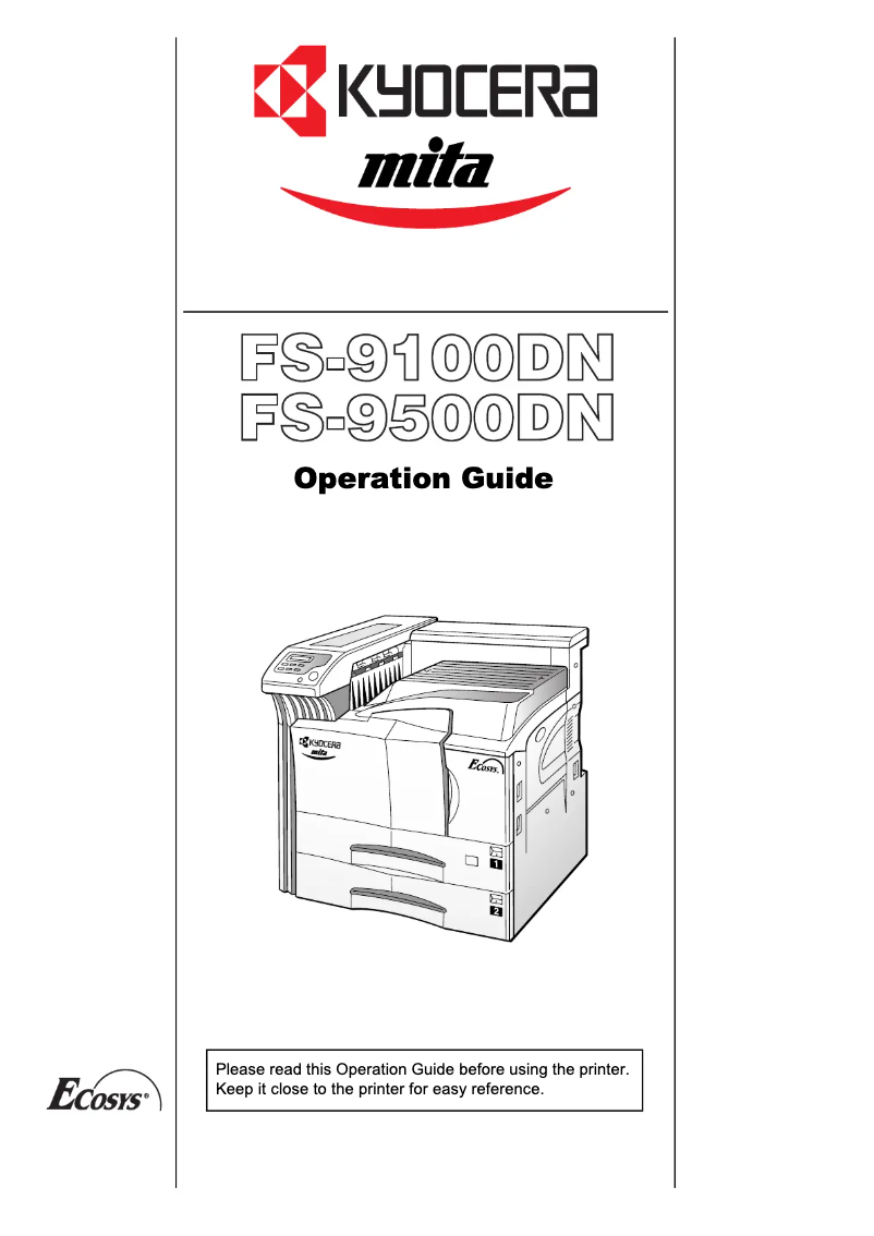 Page 1 de la notice Manuel utilisateur Kyocera FS-9500DN
