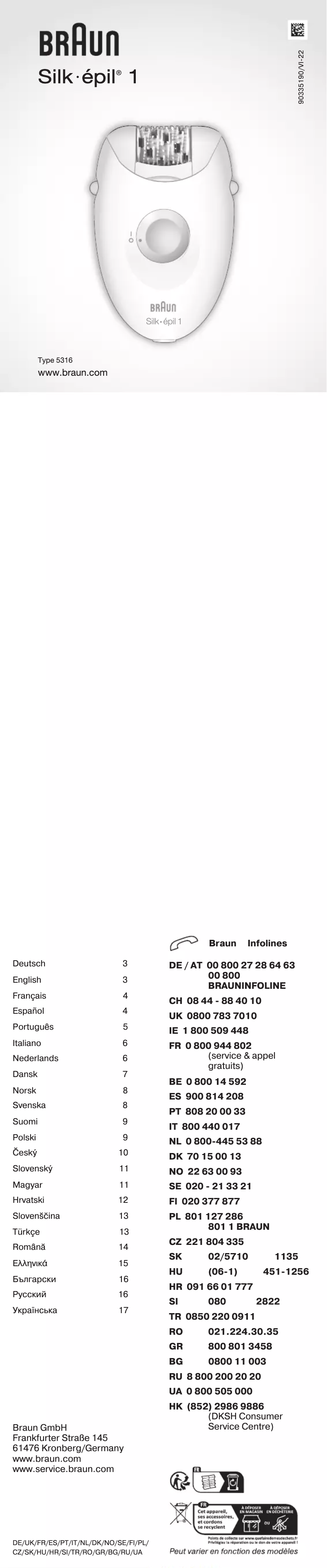 Página 1 del manual Manual de usuario Braun Silk-épil 1 1176