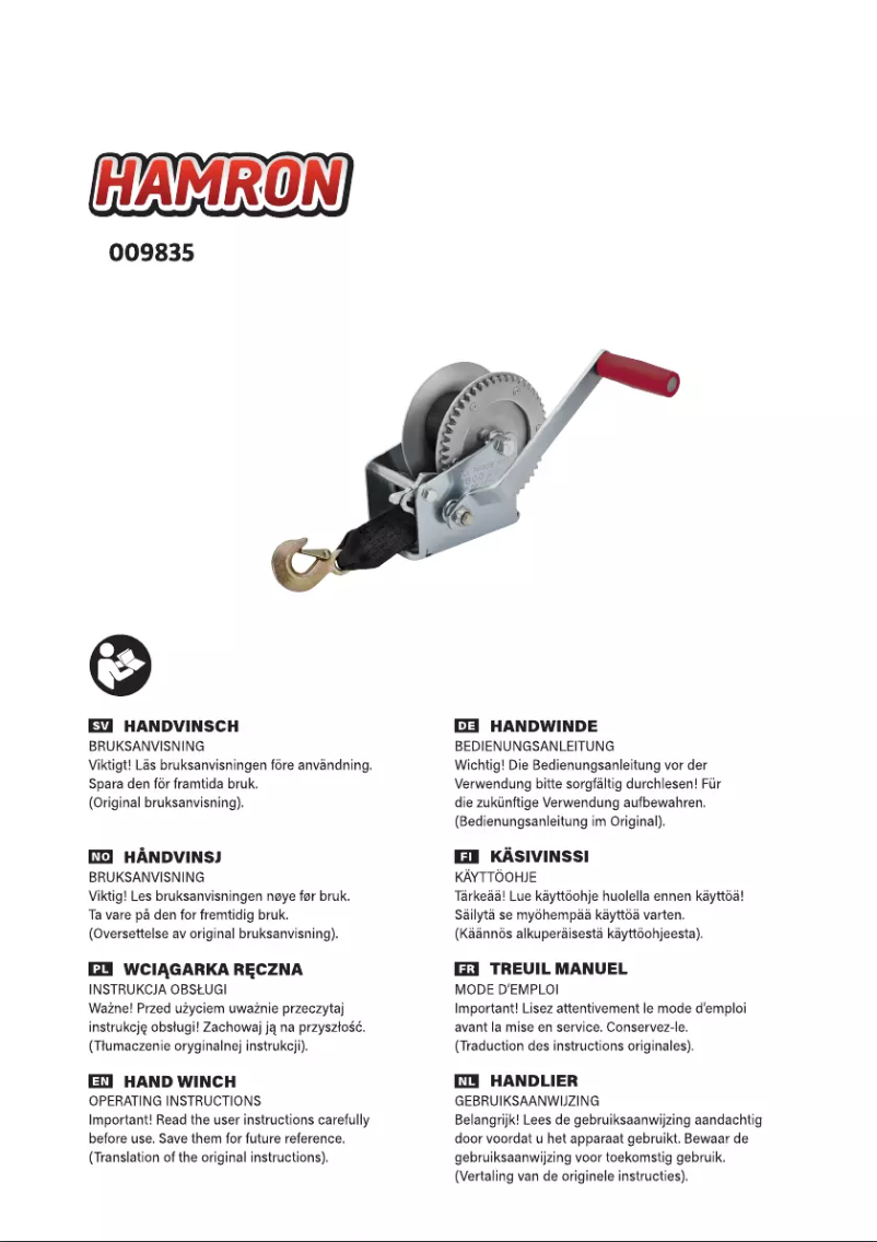 Page n°1 - Manuel utilisateur Hamron 009835