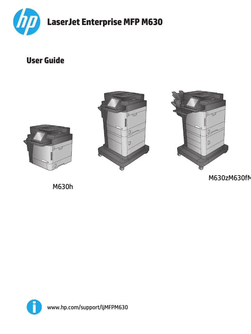 Imagen de la primera página del manual del dispositivo LaserJet Enterprise M630z