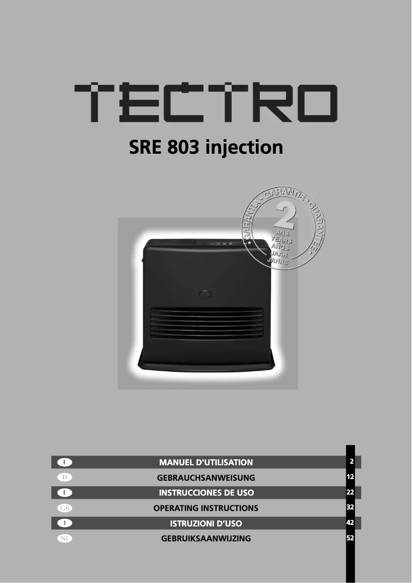 Page n°1 - Manuel utilisateur Tectro SRE 803 TC