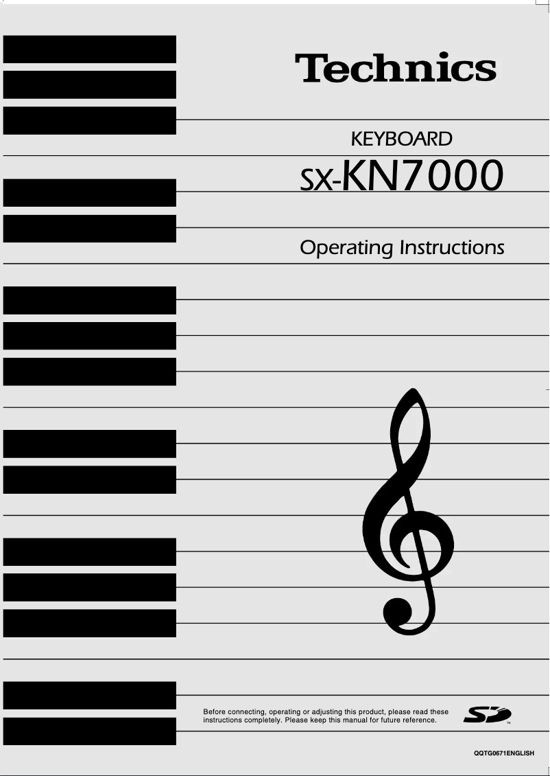 Image de la première page du manuel de l'appareil SX-KN7000